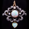 ANTIQUE VICTORIAN OPAL AND DIAMOND PENDANT/BROOCH