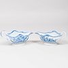 Pair of Chinese Blue and White Porcelain 'Nanking' Sauceboats
