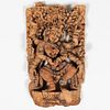 South Indian Wood Panel Fragment with Dancing Hindu Goddess
