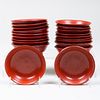Set of Twenty Japanese Red Lacquered Dishes