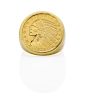 GENTLEMAN'S INDIAN HEAD FIVE DOLLAR GOLD COIN RING
