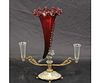 VICTORIAN RUBY GLASS EPERGNE