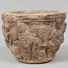 Medieval Style Carved Marble Mortar