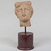 Carved Marble Bust of a Woman on a Porphyry Socle, After the Antique