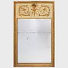 Large Louis XVI Style Painted and Parcel-Gilt Mirror