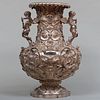 Portuguese Silver RepoussÃ© Vase with Figural Handles