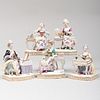 Set of Five Meissen Porcelain Figures Emblematic of the Senses