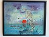 Signed Japanese Oil on Canvas 