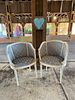Pair French Carved Barrel Chairs 
