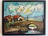 Mid Century Landscape Oil on Canvas signed Girard