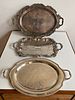 Large Antique Silver Plate Serving Trays