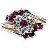 Sophisticated Ruby & Diamond Cluster Ring