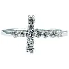 Glittering Diamond & 14K White Gold Cross Ring