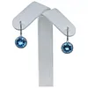 Stunning Blue Topaz & Diamond Halo Dangle Earrings