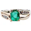 Stylish Emerald and Diamond Ring