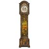 ENGLISH GREEN JAPANNED TALL CASE CLOCK