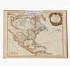 MAP OF NORTH AMERICA, ROBERT DE VAUGONDY 1783