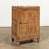 CONTINENTAL MARBLE TOP PICKLED OAK BAR CABINET