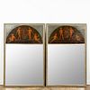 PAIR, CONTINENTAL TRUMEAU MIRRORS WITH PUTTI