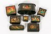8 RUSSIAN LACQUERED BOXES, HEROES & FAIRY TALES
