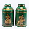 19TH C. ENGLISH CHINOISERIE TOLE TEA CANISTERS