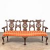 19TH C. CARVED MAHOGANY CHIPPENDALE-STYLE SETTEE