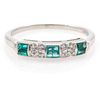 Emerald, Diamond, Platinum Ring