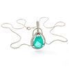 Emerald, Diamond, 18k White Gold Necklace