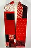 Black and Red Grass and Flowers Scarf