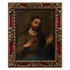 ANÓNIMO. México, SXIX. Sagrado corazón de Jesús. Óleo sobre tela. 63 x 47 cm. Enmarcado.