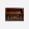 Antique Chinese Lacquered Cabinet with Open Shelf