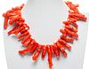 Japanese coral branch necklace