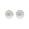 Pair of sleeper earrings with two round Australian pearls, with a diameter of ca. 15 mm