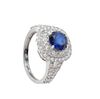 Ring made in 18 kt white gold, with a central sapphire weighing