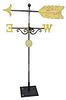 Iron Arrow Weathervane  having iron directional on stand total height on stand 60 inches length 39 inches
