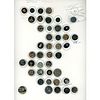 1 CARD OF DIVISION ONE BLACK GLASS PICTORIAL BUTTONS