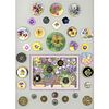 CARD OF ASSORTED MATERIAL DIV 1 & 3 BUTTONS OF PANSIES