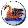 ONE DIVISION ONE MOLDED GLASS IN METAL SWAN BUTTON