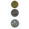 A SMALL CARD OF DIV 1 ASSORTED BRASS PICTURE BUTTONS