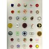A CARD OF DIVISION THREE GLASS BUTTONS INCL ANIMALS