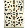 A CARD OF DIVISION ONE ASSORTED INLAY HORN BUTTONS