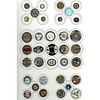 A CARD OF ASSORTED DIV 1 & 3 ENAMEL BUTTONS