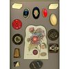 CARD OF ASSORTED CELLULOID BUTTONS INCLUDING PICTORIAL