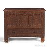 Carved Oak "MI" Hadley Chest with Drawer