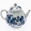 Chinese Blue and White Melon Shaped Teapot, 18th C