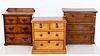3 English Miniature Chests of Drawers, 19th C