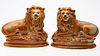 Pair of Staffordshire Lions 