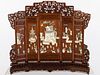 Chinese Late Ching Hardwood & Ivory Table Screen