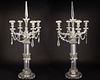 Pair of Monumental Cut Glass Candelabras, 19th C