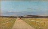 Albion Harris Bicknell, Roadway with Man & Cow, O/C